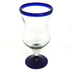  / Cobalt Blue Rim 11 oz Curvy Water Goblets (set of 6)